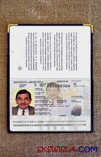 Argentyna paszport 2012-obecnie zdjęcie wygląd pliki PSD, skan i fotografowany obraz